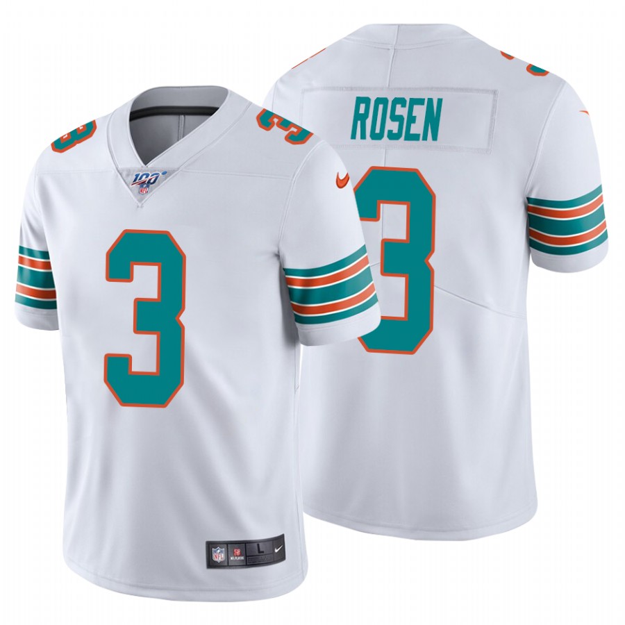 Nike Miami Dolphins #3 Josh Rosen White Alternate Men Stitched NFL 100th Season Vapor Untouchable Limited Jersey